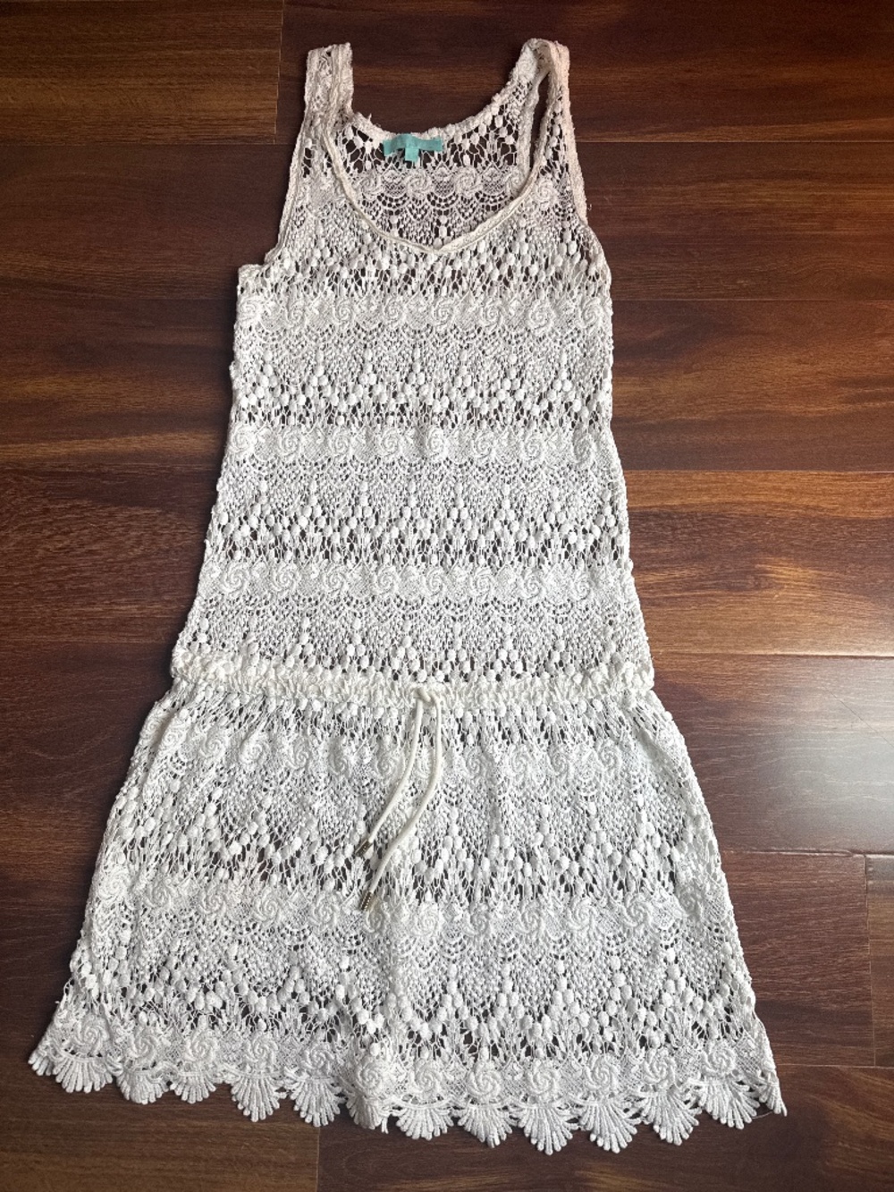 MELISSA ODABASH White Floral Embroidered Swim Cover up Dress Size Small